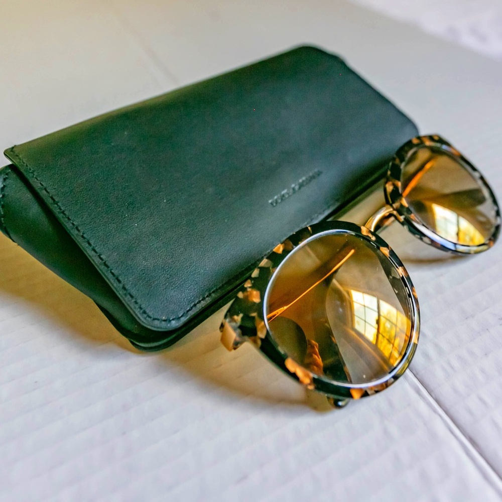 DOLCE & GABBANA Cube Black /Gold & Patterned Round Women's 52 mm Sunglasses